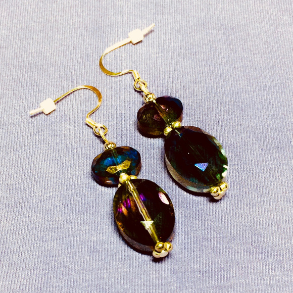 “Amethyst Drops” Artisan Earrings - Picture 2 of 3